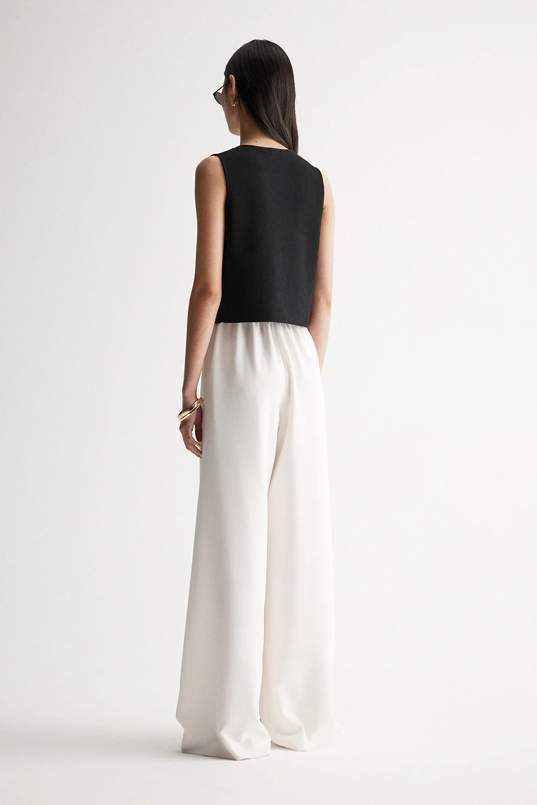 Hester Cropped Knit Vest Black - Image 5