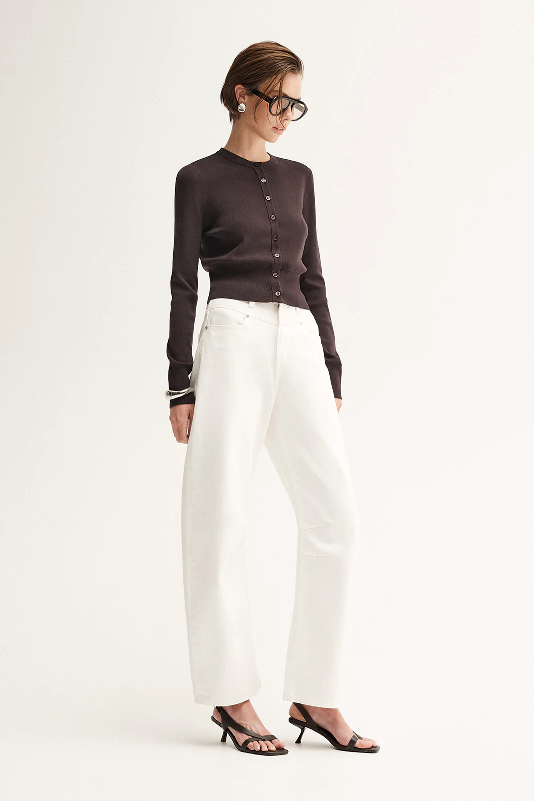 Victoria Knit Cardigan Chocolate - Image 4